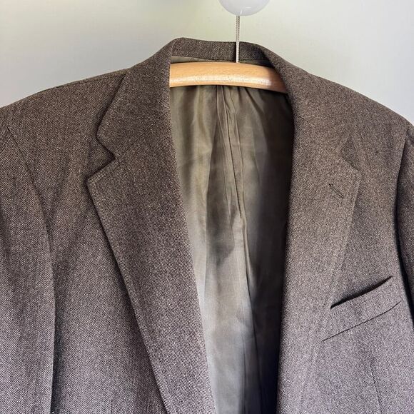 Vintage Ralph‎ Lauren Polo University Brown Wool Blazer Sport Coat Jacket 42 - Picture 6 of 7